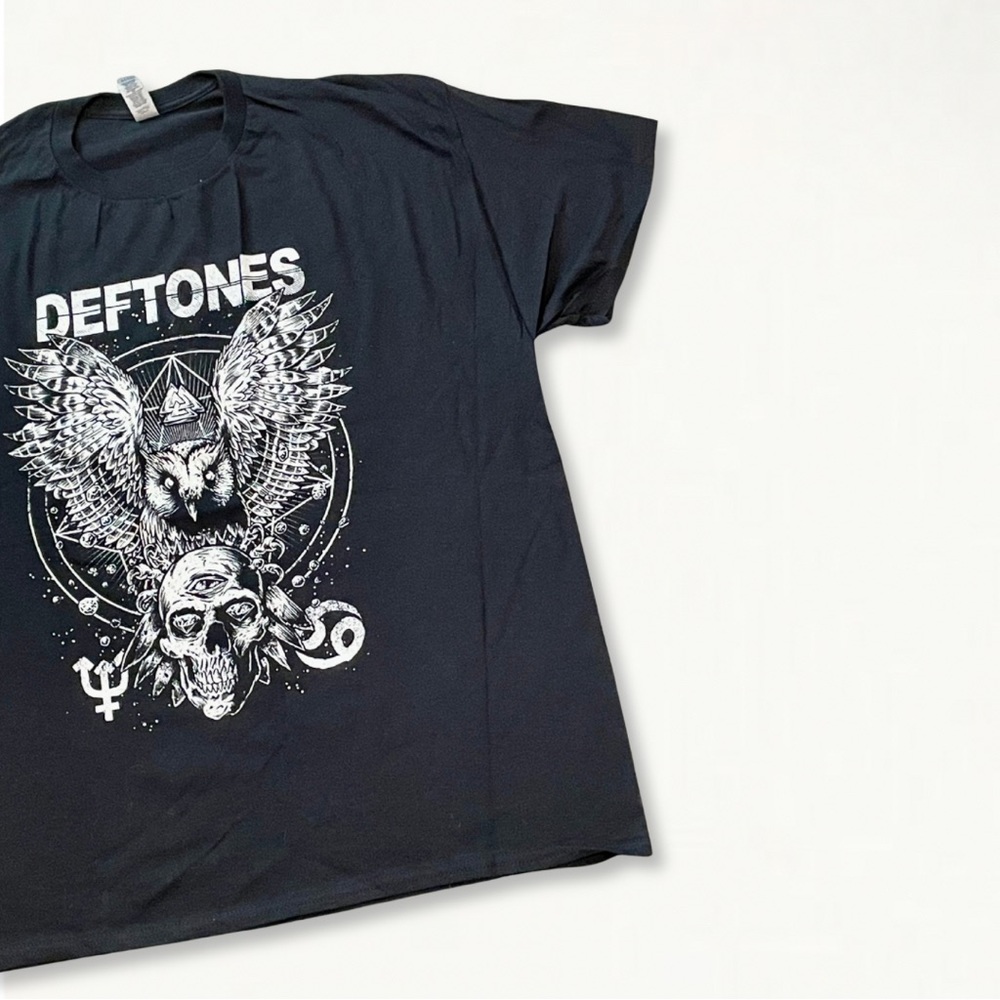 💚NEW Deftones Diamond Eyes Skull Owl 2022 Tour Band Tee Gojira Graphic T-Shirt - Picture 6 of 10